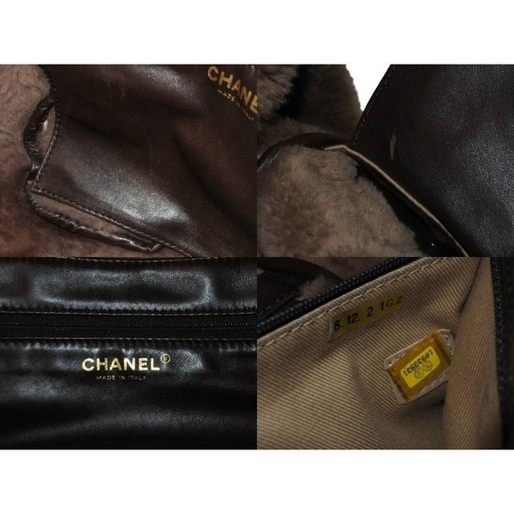 CHANEL Half Matelasse Handbag CC Coco Mark Brown Mouton - Picture 10 of 10